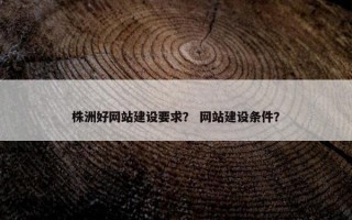 株洲好网站建设要求？ 网站建设条件？