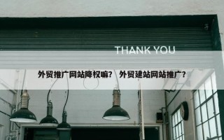 外贸推广网站降权嘛？ 外贸建站网站推广？