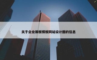 关于企业展板模板网站设计图的信息