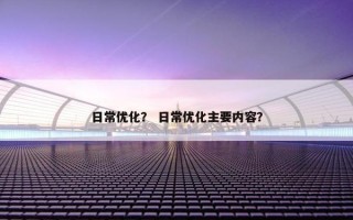 日常优化？ 日常优化主要内容？