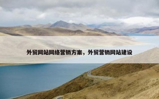 外贸网站网络营销方案，外贸营销网站建设