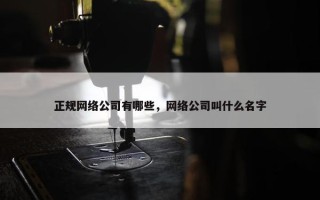 正规网络公司有哪些，网络公司叫什么名字