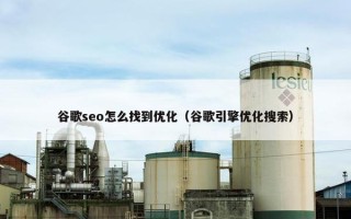 谷歌seo怎么找到优化（谷歌引擎优化搜索）