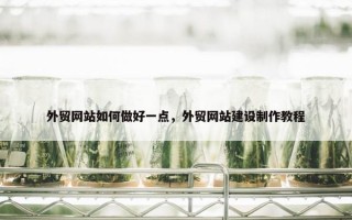 外贸网站如何做好一点，外贸网站建设制作教程