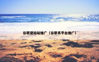 谷歌建站站推广（谷歌系平台推广）