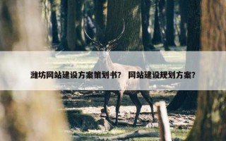 潍坊网站建设方案策划书？ 网站建设规划方案？