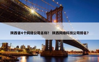 陕西省4个网络公司名称？ 陕西网络科技公司排名？