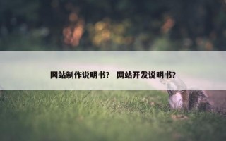 网站制作说明书？ 网站开发说明书？