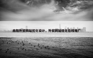 南阳外贸网站优化设计，外贸网站优化在线推广