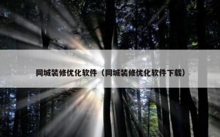 同城装修优化软件（同城装修优化软件下载）