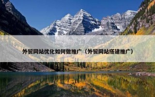 外贸网站优化如何做推广（外贸网站搭建推广）