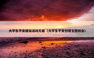 大学生平安建设活动方案（大学生平安创建主题班会）