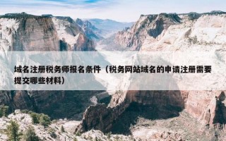 域名注册税务师报名条件（税务网站域名的申请注册需要提交哪些材料）