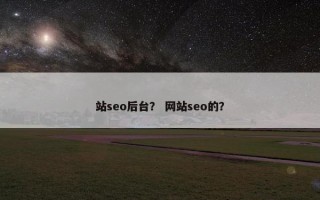 站seo后台？ 网站seo的？