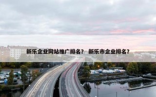 新乐企业网站推广排名？ 新乐市企业排名？