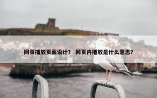 网页播放页面设计？ 网页内播放是什么意思？