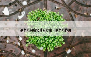读书班制度化建设方案，读书班作用