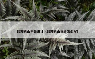 网站页面不会设计（网站页面设计怎么写）