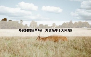 外贸网站接单吗？ 外贸接单十大网站？