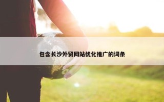 包含长沙外贸网站优化推广的词条