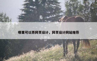 哪里可以弄网页设计，网页设计网站推荐