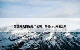 常德外文网站推广公司，常德seo外包公司