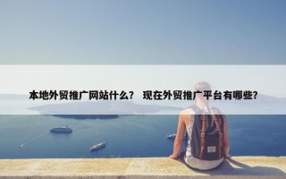 本地外贸推广网站什么？ 现在外贸推广平台有哪些？