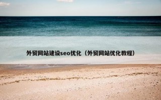 外贸网站建设seo优化（外贸网站优化教程）