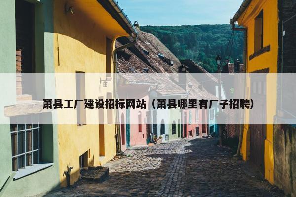 萧县工厂建设招标网站（萧县哪里有厂子招聘）-第1张图片-冷动云