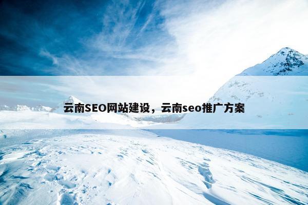 云南SEO网站建设，云南seo推广方案-第1张图片-冷动云
