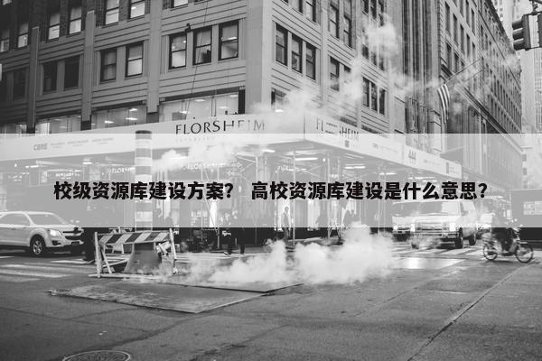 校级资源库建设方案？ 高校资源库建设是什么意思？-第1张图片-冷动云