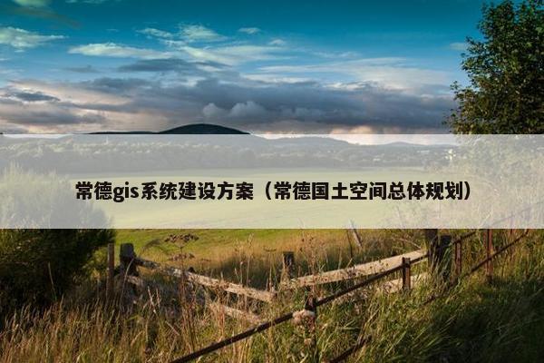 常德gis系统建设方案（常德国土空间总体规划）-第1张图片-冷动云