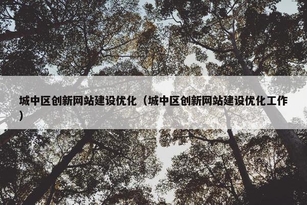 城中区创新网站建设优化（城中区创新网站建设优化工作）-第1张图片-冷动云