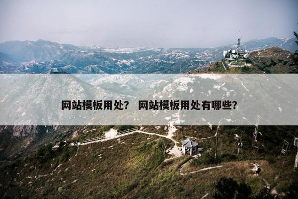 网站模板用处？ 网站模板用处有哪些？-第1张图片-冷动云