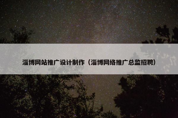 淄博网站推广设计制作（淄博网络推广总监招聘）-第1张图片-冷动云