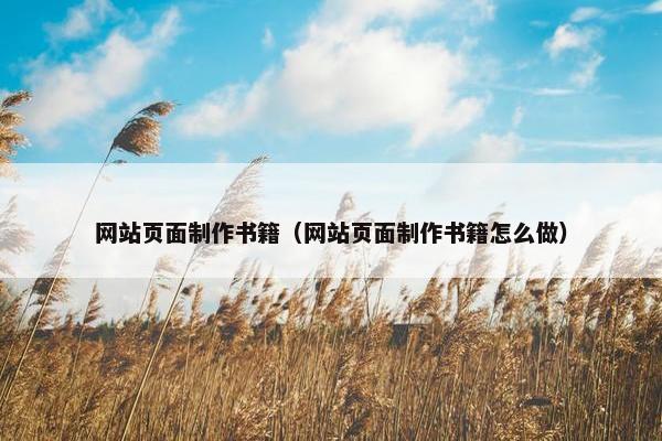 网站页面制作书籍（网站页面制作书籍怎么做）-第1张图片-冷动云
