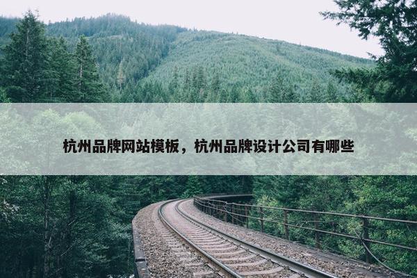 杭州品牌网站模板，杭州品牌设计公司有哪些-第1张图片-冷动云