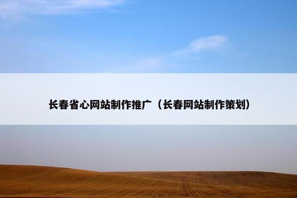 长春省心网站制作推广（长春网站制作策划）-第1张图片-冷动云