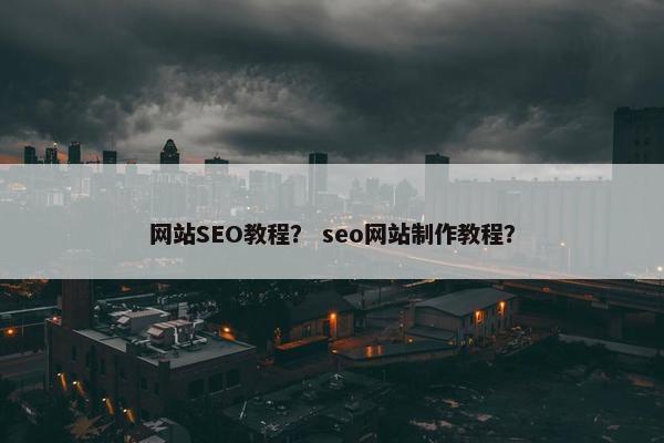 网站SEO教程？ seo网站制作教程？-第1张图片-冷动云