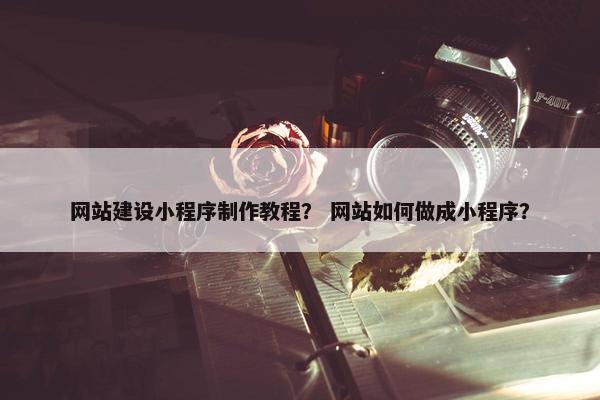 网站建设小程序制作教程？ 网站如何做成小程序？-第1张图片-冷动云