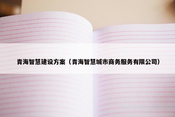 青海智慧建设方案（青海智慧城市商务服务有限公司）-第1张图片-冷动云