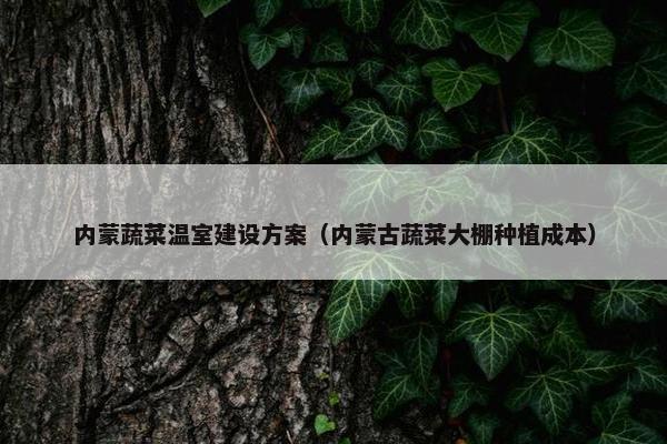 内蒙蔬菜温室建设方案（内蒙古蔬菜大棚种植成本）-第1张图片-冷动云