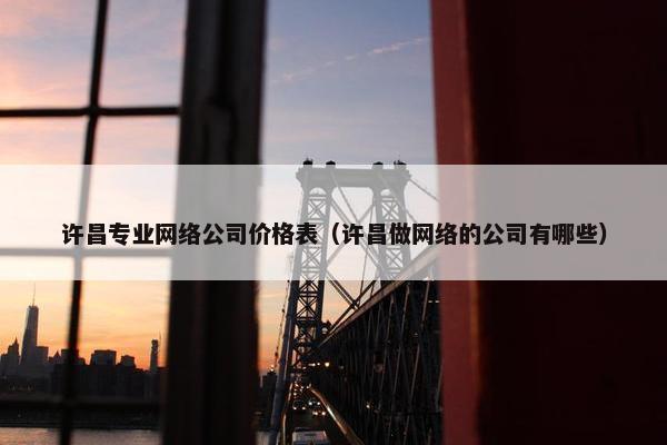 许昌专业网络公司价格表（许昌做网络的公司有哪些）-第1张图片-冷动云