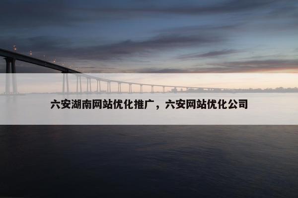 六安湖南网站优化推广，六安网站优化公司-第1张图片-冷动云