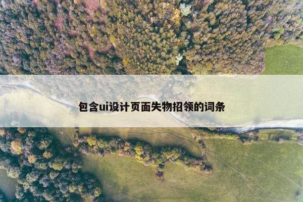 包含ui设计页面失物招领的词条-第1张图片-冷动云