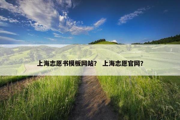 上海志愿书模板网站？ 上海志愿官网？-第1张图片-冷动云