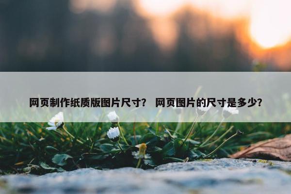 网页制作纸质版图片尺寸？ 网页图片的尺寸是多少？-第1张图片-冷动云