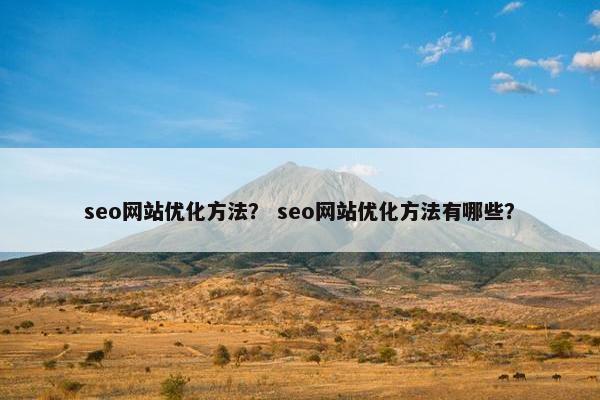 seo网站优化方法？ seo网站优化方法有哪些？-第1张图片-冷动云