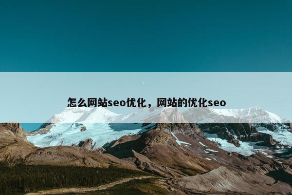 怎么网站seo优化，网站的优化seo-第1张图片-冷动云