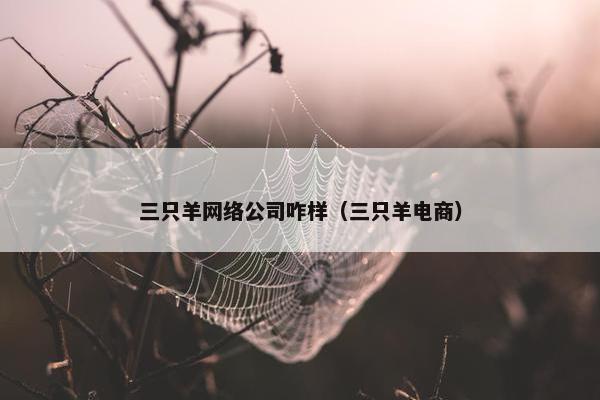 三只羊网络公司咋样（三只羊电商）-第1张图片-冷动云